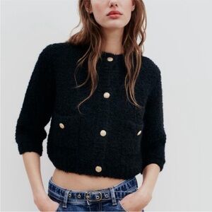 Zara knit cardigan with gold buttons